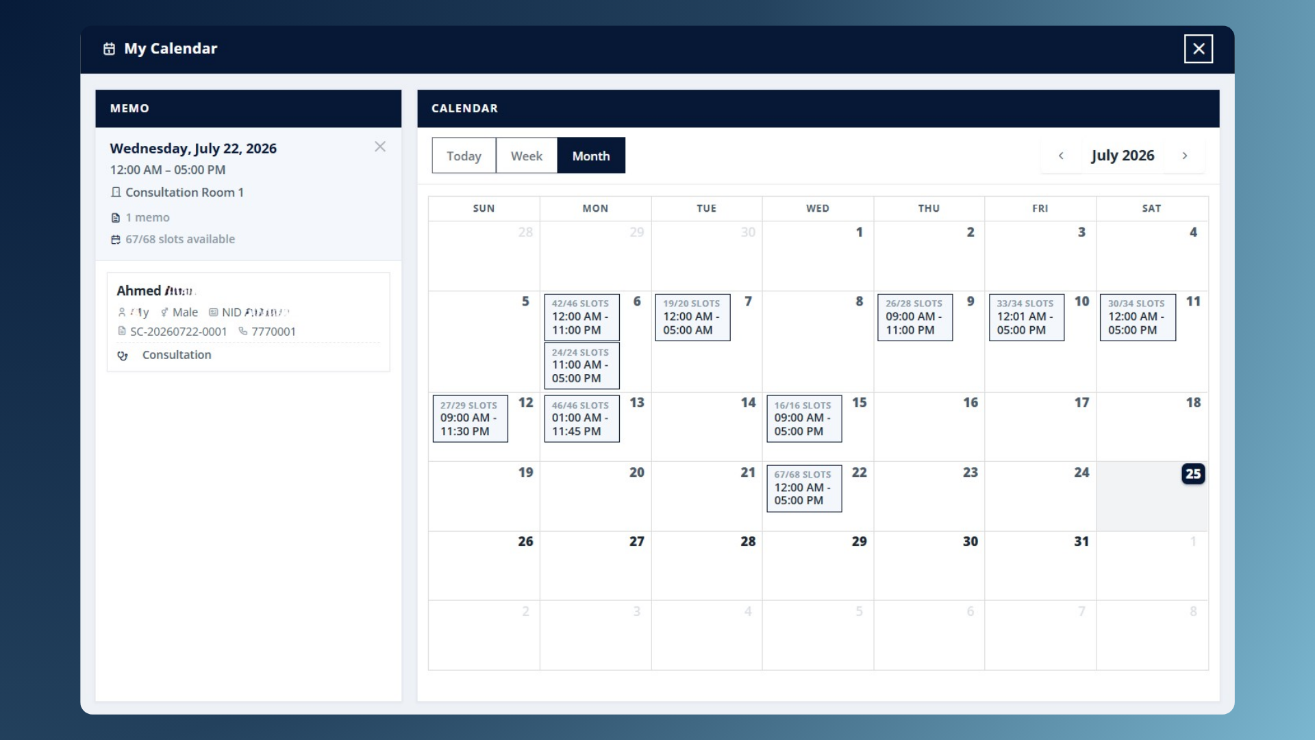 Clinic Management System screenshot