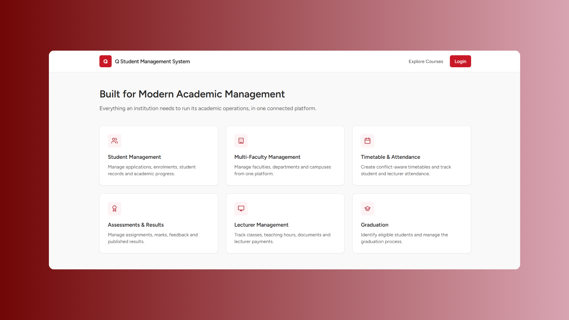 Academic Management Platform screenshot
